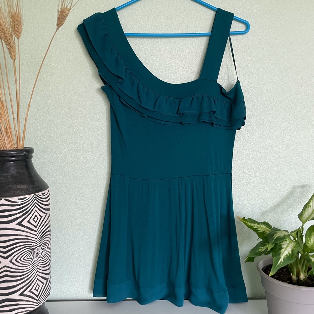H&M asymmetrical turquoise top